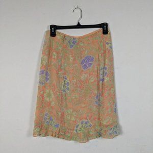 VINTAGE 90s Floral Print Midid Skirt (Sigrid Olsen)